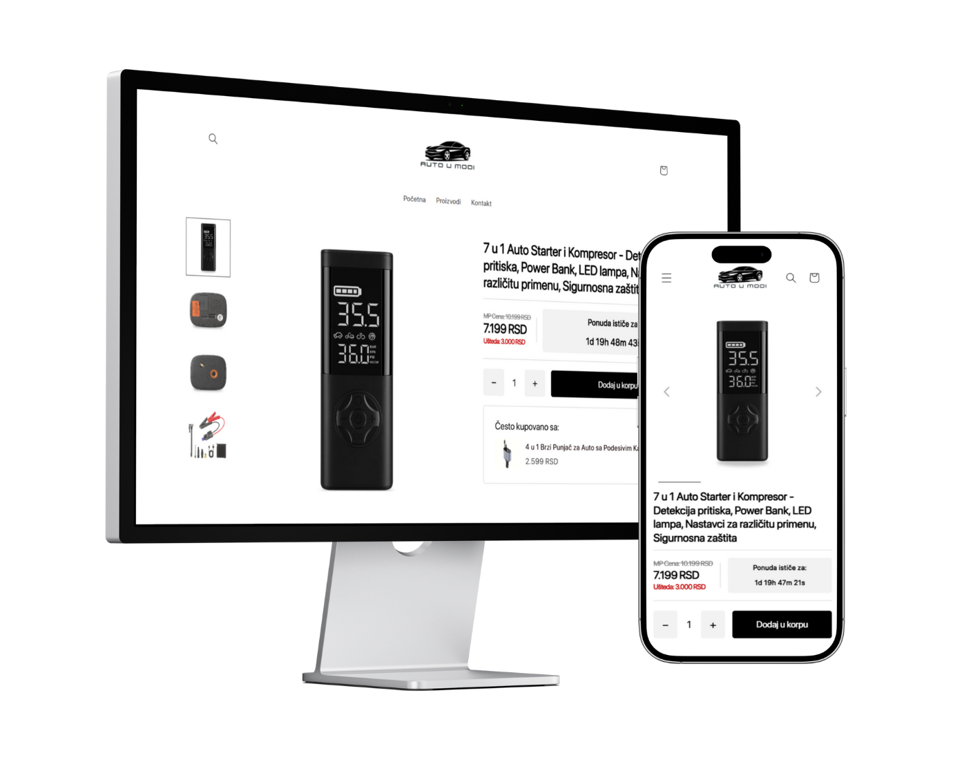 Auto u modi landing page